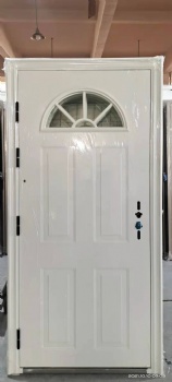 high quality 36*80inch steel entry doors with insert glass design