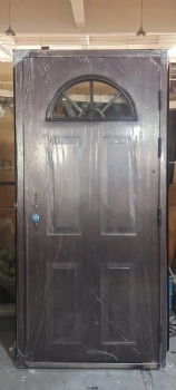 high quality 36*80inch steel entry doors with insert glass design