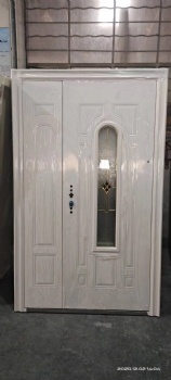 high quality 36*80inch steel entry doors with insert glass design